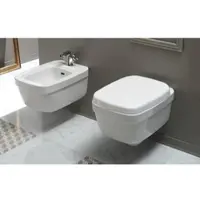 Simas WC Abgang waagrecht/WC wandhängend Retro/Vintage Serie Imperial Weiß von