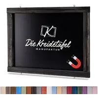 Die Kreidetafel Manufaktur Magnetische Kreidetafel - Magnettafel mit Holzrahmen / Schwarz 90x60cm