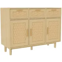 PXloue Buffetschrank Sideboard aus Massivholz mit Schubladen 108x40x80cm