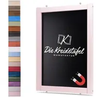 Die Kreidetafel Manufaktur Magnetische Kreidetafel - Magnettafel mit Holzrahmen / Zartrosa 30x50cm