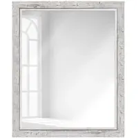 WANDStyle Wandspiegel H660 aus Massivholz in Weiß 67 x 87 cm im Stil Landhaus