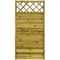 GartenLand Dichtzaun VARIO Gerade mit Rankgitter 90x180 cm Holzzaun Kiefer PEFC KDI Grün 44x44 mm Rahmen
