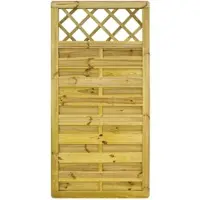 GartenLand Dichtzaun VARIO MASSIV Gerade mit Rankgitter 90x180 cm Holzzaun Kiefer PEFC KDI Grün Massiver Rahmen 44x68 mm Sehr Stabil