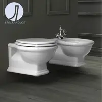 Simas WC Abgang waagrecht/WC wandhängend/WC spülrandlos Retro/Vintage Serie Heritage Weiß von