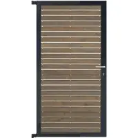GartenLand Steckzauntor Craftwood 90 x 175 cm Holz Skandinavische Kiefer Grau Aluminium Anthrazit
