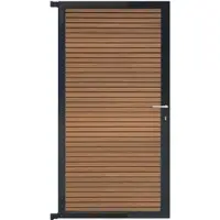 GartenLand Steckzauntor Shadowline ca. 90 x 175 cm WPC Mahagoni Aluminium Anthrazit