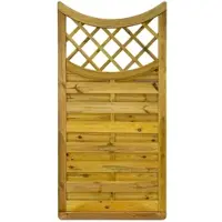 GartenLand Dichtzaun VARIO MASSIV Gebogen mit Rankgitter 90x180 cm Holzzaun Kiefer PEFC KDI Grün Massiver Rahmen 44x68 mm Sehr Stabil
