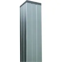 GartenLand Steckzaunpfosten Aluminium 6,8 cm x 6,8 cm x 180 cm Silber 3 Nuten für Steckzaunelemente inkl. Pfostenkappe