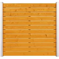 GartenLand Holz Zaun Manchester Steckzaun MA10 ca. 180x180cm Fichte Lärchenfarbend Lasiert Ohne Pfosten