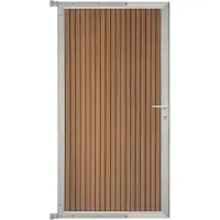 GartenLand Steckzauntor Shadowline Vertikal ca. 90 x 175 cm WPC Mahagoni Aluminium Silber