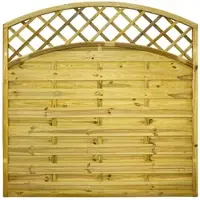 GartenLand Dichtzaun VARIO Gebogen mit Rankgitter 180x180 cm Holzzaun Kiefer PEFC KDI Grün 44x44 mm Rahmen