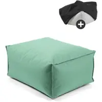 Mokebo® Outdoor Pouf o Hocker in Grün mit Wasserabweisender Schutzhülle Der Ruhestifter Fußhocker mit EPS-Perlen Füllung und Cover