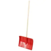 Galaflor Schneeschaufel für Kinder in Rot mit Holzstiel
