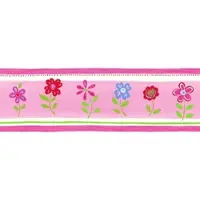 ESTAhome Tapetenbordüre Blumen Rosa 17,06 cm x 5 m 177303