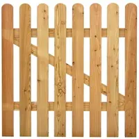 GartenLand Tor Vorgartenzaun MAILAND Gerade 100x100 cm Holzzaun Lärche PEFC Bretterzaun mit Gebogenem Kopf