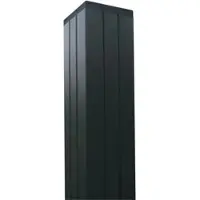 GartenLand Tor-Steckzaunpfosten Aluminium 6,8 cm x 6,8 cm x 239 cm Anthrazit 3 Nuten für Steckzaunelemente inkl. Pfostenkappe