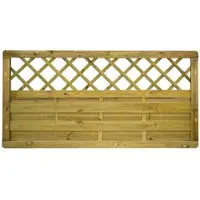 GartenLand Dichtzaun VARIO MASSIV Gerade mit Rankgitter 180x90 cm Holzzaun Kiefer PEFC KDI Grün Massiver Rahmen 44x68 mm Sehr Stabil