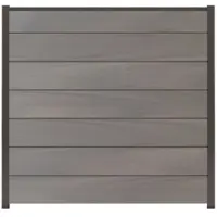 GartenLand WPC Zaun XL Ameland Exclusive Co-ex ca. 180 x 180 cm Sichtschutz Steckzaun Ameythstgrau Multic. mit Zwischen- und Abschlussleiste Anthrazit