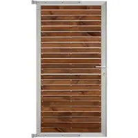 GartenLand Steckzauntor Craftwood 90 x 175 cm Holz Skandinavische Kiefer Braun Aluminium Silber