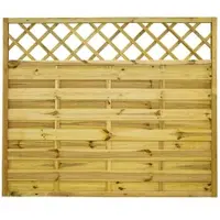 GartenLand Dichtzaun VARIO Gerade mit Rankgitter 180x150 cm Holzzaun Kiefer PEFC KDI Grün 44x44 mm Rahmen