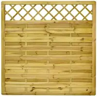 GartenLand Dichtzaun VARIO MASSIV Gerade mit Rankgitter 180x180 cm Holzzaun Kiefer PEFC KDI Grün Massiver Rahmen 44x68 mm Sehr Stabil