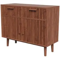 PXloue Sideboard Walnussoptik mit Schubladen und Türen Buffetschrank