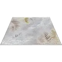 Floornovo Kurzflor Teppich Nr. 120 Grau Blattmuster 230 x 160 cm