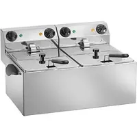 Amitek Elektro-Doppel-Friteuse - FE88S - 230 V - Fassungsvermögen 6+6 l