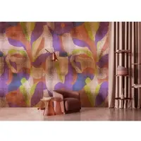 Living Walls Vliestapete "Abstrakte Blätter-Tapete Braun Lila Grün" matt glatt