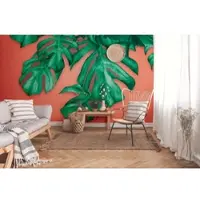 A.S. Création Vliestapete "Monsterafototapete Grün Koralle Aquarell" matt strukturiert