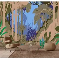 Living Walls Vliestapete "Fototapete Dschungel Grün Blau Tropisch Pflanzen" matt glatt