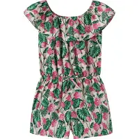Name it Kurzoverall "NKFVINAYA PLAYSUIT FFF" Kunstfaser, elastischer Bund, Allover-Druck