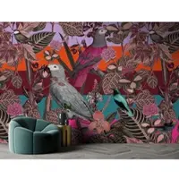 Living Walls Vliestapete "Papageien-Tapete Bunt – Exotische Mustertapete" matt glatt