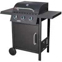 BBQ Hero Gasgrill »3-Brenner«, verchromt, 37x45cm, 9kW - schwarz