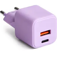 Wisam COLORUM, Handy-Ladegeräte für alle iPhone, Xiaomi, Huawei, Motorola und Samsung, Schnellladegerät + USB-A + USB-C PD 30W CLS30-AC-10 Lila