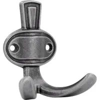 Siro Mantelhaken Corvo Breite 67 mm, Höhe 76 mm, ZN eisenfärbig brüniert