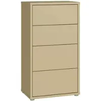 Forte ALICE SPRINGS Kommode 50 60, modern-minimalistisch, 4 Schubladen, Wohn-/Schlafzimmer, Holzwerkstoff, Buttergelb, 54,8 cm breit x 99,1 cm hoch x 34,9 cm tief