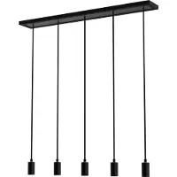 Segula Schwarze Pendellampe Madox 5-Licht-Geraden