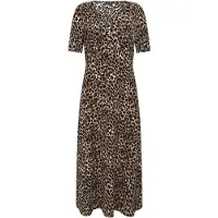 Zero Maxikleid "Damen kurzarm mit Leoprint" Raffung