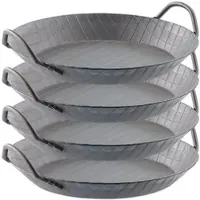 TS Electronic 4er-Set Kaltgeschmiedete Pfannen, 2 Griffe, Rautenprägung, Ø 28 cm