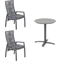 LC Garden Diwo Balkonmöbel-Set 3tlg. 70cm Tisch Rund