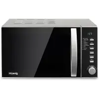 H.Koenig VIO2 Mikrowelle VIO2-20L-Drehteller 24,5cm-Multifunktion 6 Heizstufen und Abtaufunktion-Timer bis zu 30 min-leistungsstark 700W, Kunststoff, 20 liters, Schwarz