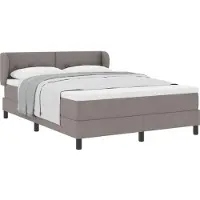 vidaXL Boxspringbett mit Kopfteil Taupe 160 x 200 cm Stoff
