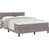 vidaXL Boxspringbett mit Kopfteil Taupe 160 x 200 cm Stoff