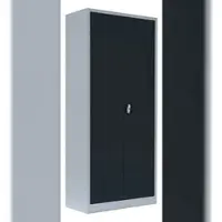 LÜLLMANN Flügeltürenschrank, 4,5 OH, 1800 x 800 x 383 mm, lichtgrau/anthrazit