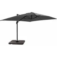 Oviala Sonnenschirm 4x3m 360° inkl. + 4 Gewichte grau - Caserta