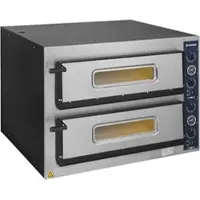 GastroHero Pizzaofen elektrisch 2 Kammern 8x30 cm 500°C 400 V Schamottstein PROFI Serie Made in Italy Pizzaofen