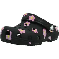 Crocs Clog Kleinkinder Classic Flower Clog Black-Schuhgröße 24 - 25