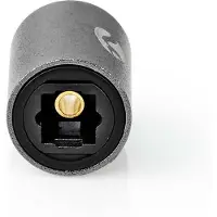 Nedis Toslink Adapter - Toslink Buchse - Toslink Buchse - Gerade - Metall - Gun Metal Grau - 1 Stück - Box