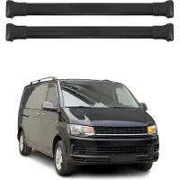 Omtec Dachträger für VW T6 T6.1 Transporter Multivan Caravelle 2015-2024 Schwarz 4 tlg